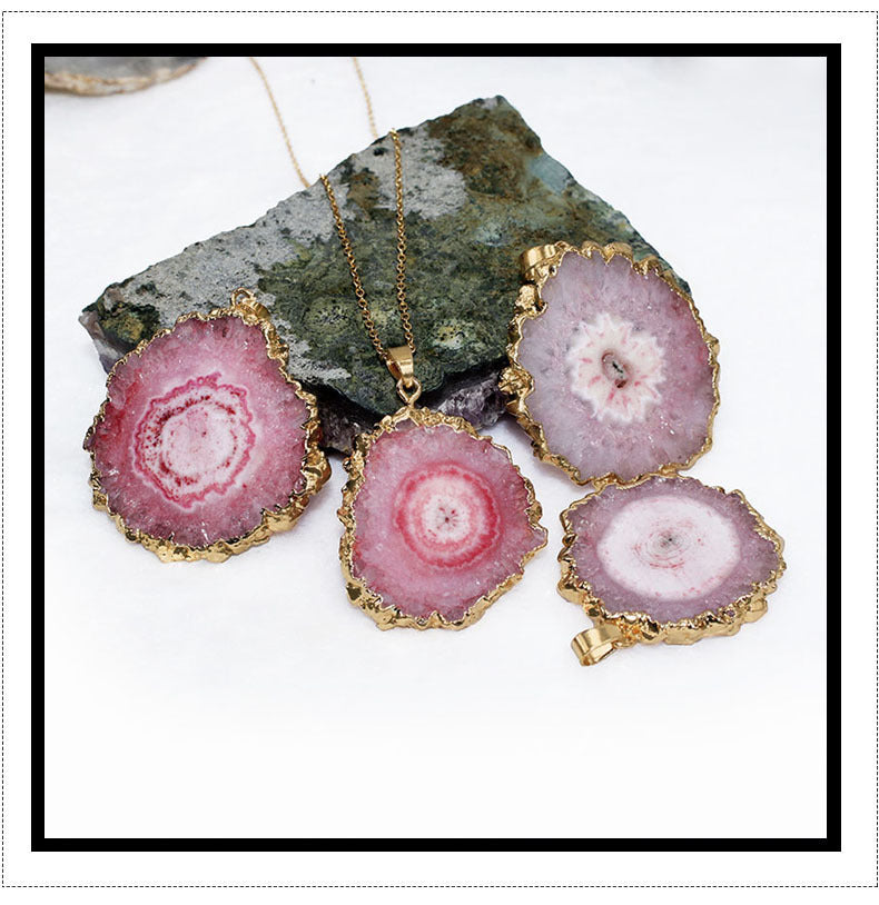 Collar de piedra de ágata natural de 10 piezas de sol de 10 piezas al por mayor